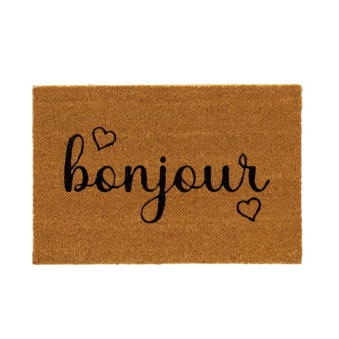Felpudo BONJOUR Marrón Negro PVC Fibra de coco 60 x 40 x 1,5 cm Felpudo BONJOUR Marrón Negro PVC Fibra de coco 60 x 40 x 1,5 cm