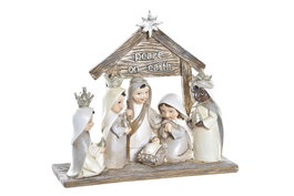 DKD Home Decor Nacimiento de Resina Marrón y Beige 17x7x15,5 cm