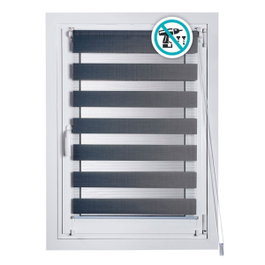 Cintacor - Stor Planet Estor enrollable Clip & fix noche & día, plata, 150 x 180 cm