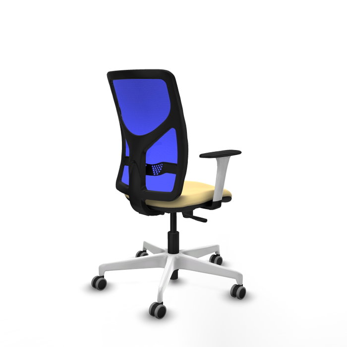 PIQUERAS Y CRESPO Silla de oficina Motilla con mecanismo Sincro, Crema y Azul PIQUERAS Y CRESPO Silla de oficina Motilla con mecanismo Sincro, Crema y Azul