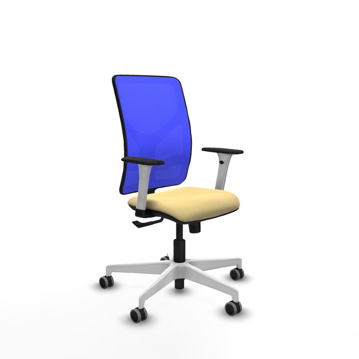 PIQUERAS Y CRESPO Silla de oficina Motilla con mecanismo Sincro, Crema y Azul PIQUERAS Y CRESPO Silla de oficina Motilla con mecanismo Sincro, Crema y Azul