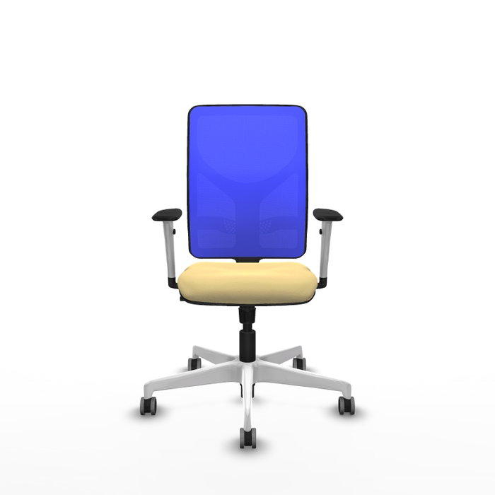 PIQUERAS Y CRESPO Silla de oficina Motilla con mecanismo Sincro, Crema y Azul PIQUERAS Y CRESPO Silla de oficina Motilla con mecanismo Sincro, Crema y Azul