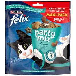 Purina Felix Party Mix Ocean Mix 5x200gr Snacks Gatos Adultos Salmón Pescado Blanco Trucha Proteínas Vitaminas Omega 6