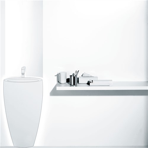 Alessi Birillo Dispensador de Discos de Maquillaje PL06 W, Acrílico Blanco, 7x8x25 cm