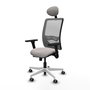 PIQUERAS Y CRESPO Silla de oficina Zulema con mecanismo Sincro/Traslack, Blanco y Gris