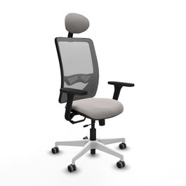 PIQUERAS Y CRESPO Silla de oficina Zulema con mecanismo Sincro/Traslack, Blanco y Gris