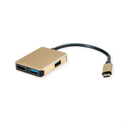 ROLINE Gold USB Type-C Dockingstation HDMI 4K, 2x USB 3.2 Gen 1, 1x PD, Oro