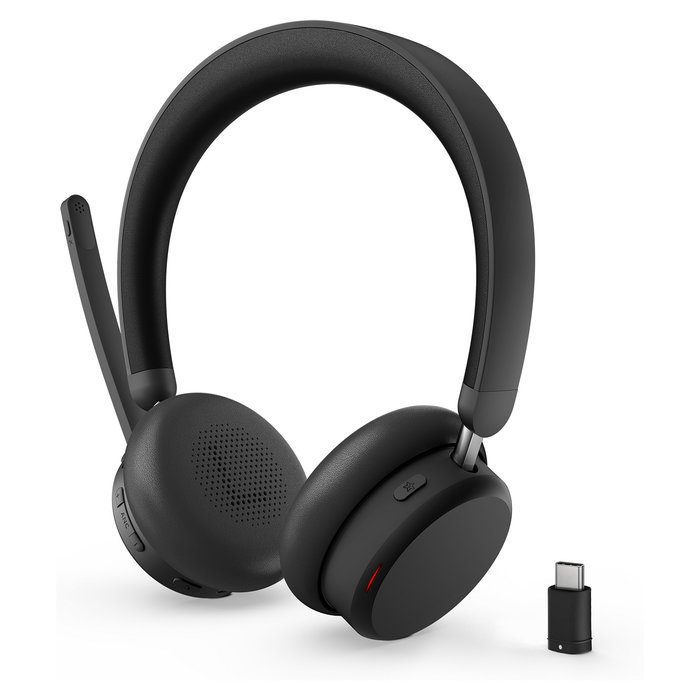 Lenovo ANC Headset 6550 Dual-Mode Wireless Auriculares Diadema con Cancelación Activa de Ruido (ANC) y Certificación Microsoft Teams para Oficina/Call Center, USB-C, Negro