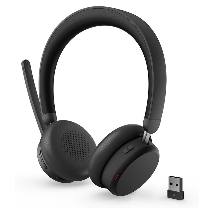 Lenovo ANC Headset 6550 Dual-Mode Wireless Auriculares Diadema con Cancelación Activa de Ruido (ANC) y Certificación Microsoft Teams para Oficina/Call Center, USB-C, Negro