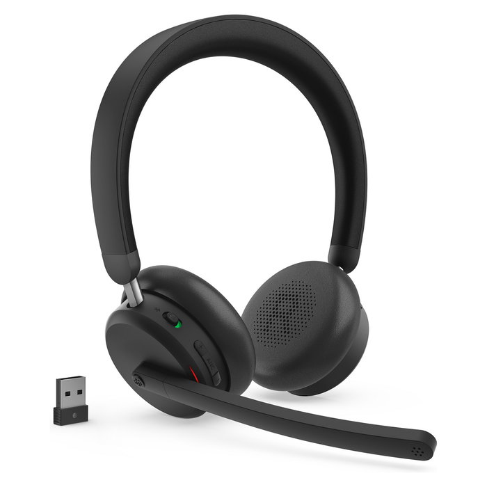 Lenovo ANC Headset 6550 Dual-Mode Wireless Auriculares Diadema con Cancelación Activa de Ruido (ANC) y Certificación Microsoft Teams para Oficina/Call Center, USB-C, Negro