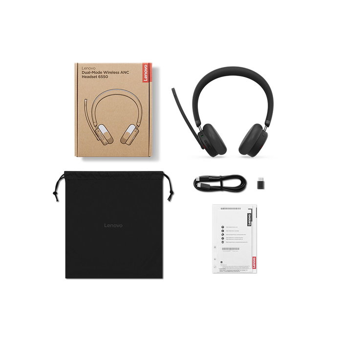 Lenovo ANC Headset 6550 Dual-Mode Wireless Negro