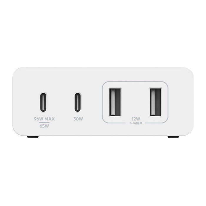 Belkin WCH010VFWH Cargador USB GaN 108W 4 Puertos, 2x USB-C PD 3.0, 2x USB-A, para Portátil, Smartphone, Tableta, Cable Corriente Alterna 2m, Color Blanco Belkin WCH010VFWH Cargador USB GaN 108W 4 Puertos, 2x USB-C PD 3.0, 2x USB-A, para Portátil, Smartphone, Tableta, Cable Corriente Alterna 2m, Color Blanco