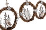 DKD Home Decor Decoración Colgante de Madera 30x3x15 Surtido de 3