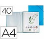 Liderpapel Carpeta escaparate con espiral azul con 40 fundas DIN A4