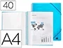 Liderpapel Carpeta Escaparate con Espiral, 40 Fundas, Polipropileno, Din A4, Azul