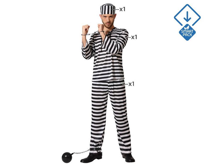 Disfraz para Adultos Prisoner Multicolor Preso XS/S