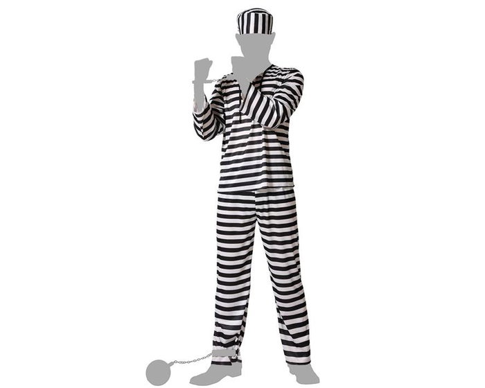 Disfraz para Adultos Prisoner Multicolor Preso XS/S