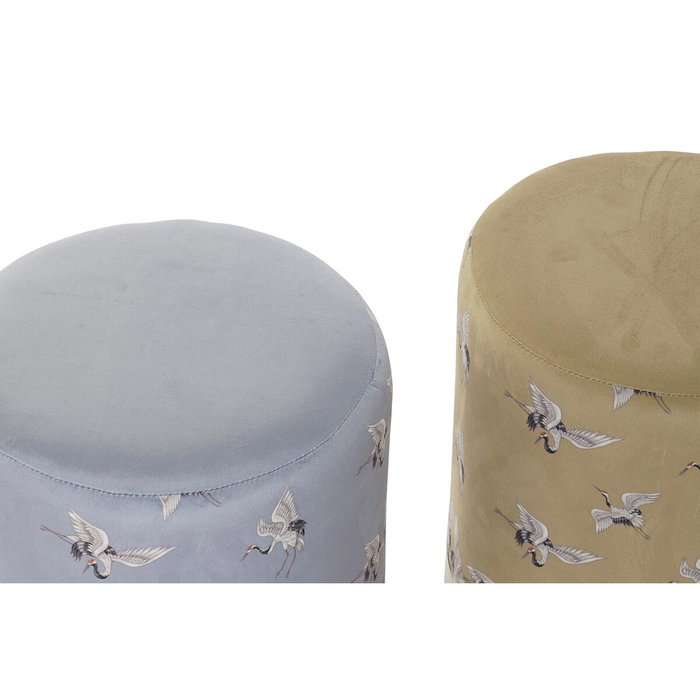 DKD Home Decor Reposapiés Oriental con Garzas, Pack de 2 Unidades DKD Home Decor Reposapiés Oriental con Garzas, Pack de 2 Unidades