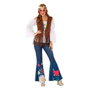 Disfraz Hippie Mujer Adulto M-L Camiseta Pantalón Campana Años 60 Flower Power