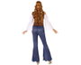 Disfraz Hippie Mujer Adulto M-L Camiseta Pantalón Campana Años 60 Flower Power