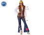 Disfraz Hippie Mujer Adulto M-L Camiseta Pantalón Campana Años 60 Flower Power