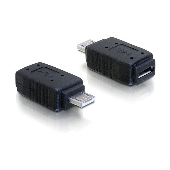 DeLOCK Adaptador USB micro A macho a micro-A+B hembra, Negro DeLOCK Adaptador USB micro A macho a micro-A+B hembra, Negro