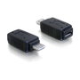 DeLOCK Adaptador USB micro A macho a USB micro-A+B hembra, Negro