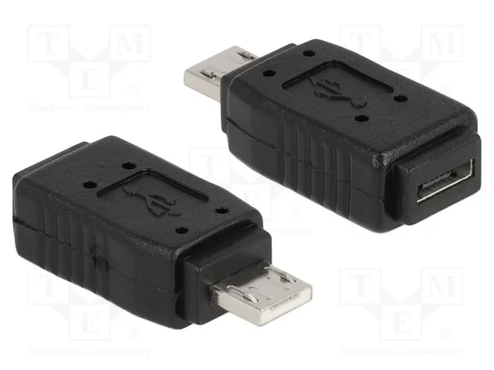DeLOCK Adaptador USB micro A macho a USB micro-A+B hembra, Negro DeLOCK Adaptador USB micro A macho a USB micro-A+B hembra, Negro