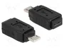 DeLOCK Adaptador USB micro A macho a USB micro-A+B hembra, Negro