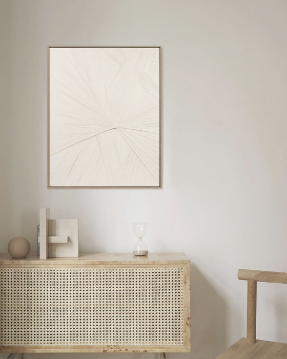 DKD Home Decor Cuadro Lienzo PS Abstracto 3D Blanco