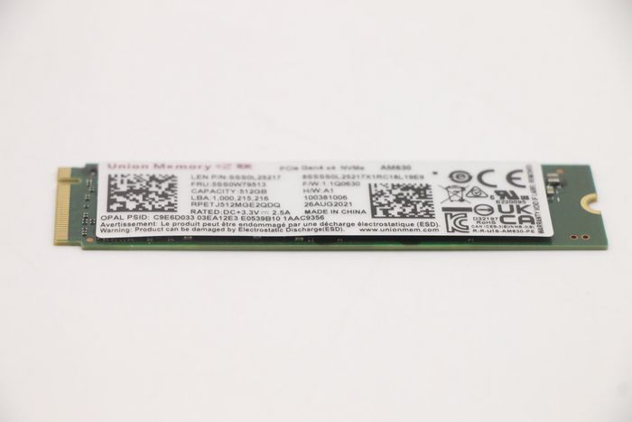 Lenovo SSD M.2 2280 512GB PCIe 4.0 x4 NVMe con seguridad OPAL, compatible con portátiles ThinkPad