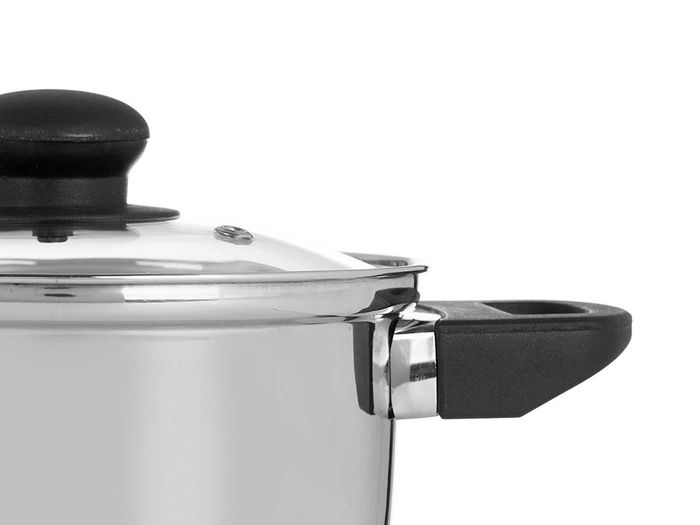 Kinvara Cacerola Inducción 18 cm con Tapa de Cristal para Cocina, Acero Inoxidable, 1.8L (Set de 6)