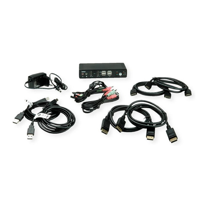 ROLINE KVM-Audio-Switch Dual Head HDMI 4K60 14.01.3047 para 2 PC