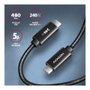 Axagon BUCM2-CM15AB Cable de carga USB-C a USB-C 2.0, 1,5 m, 240 W, Negro