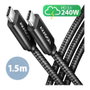 Axagon BUCM2-CM15AB Cable de carga USB-C a USB-C 2.0, 1,5 m, 240 W, Negro