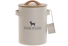 DKD Home Decor Bote de Metal y Bambú 4L Beige