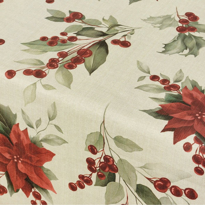 Mantel resinado antimanchas Belum Christmas Rojo Verde Lino 200 x 150 cm