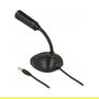 DeLOCK Micrófono de Condensador Omnidireccional con Soporte Flex para Smartphone Tablet conector 3,5 mm 4 Pines Jack + 3,5 mm