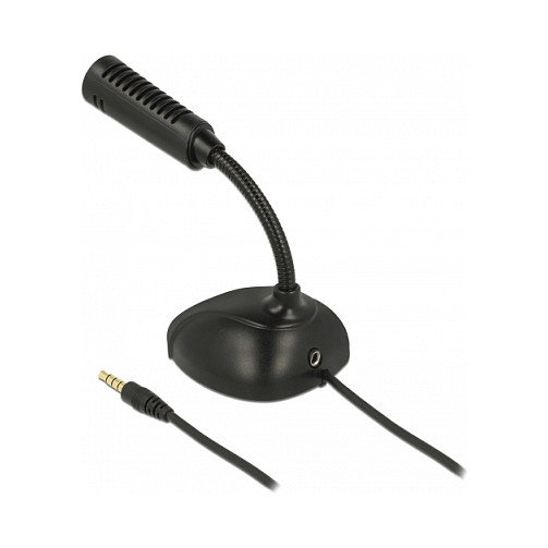 DeLOCK 65872 Micrófono Omnidireccional con Cuello de Cisne y Conector 3,5 mm
