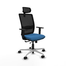 PIQUERAS Y CRESPO Silla de oficina Haches con mecanismo Sincro/Traslack Azul claro y Negro