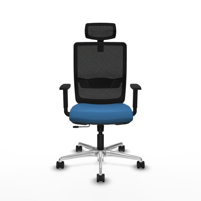 PIQUERAS Y CRESPO Silla de oficina Haches con mecanismo Sincro/Traslack Azul claro y Negro