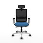 PIQUERAS Y CRESPO Silla de oficina Haches con mecanismo Sincro/Traslack Azul claro y Negro