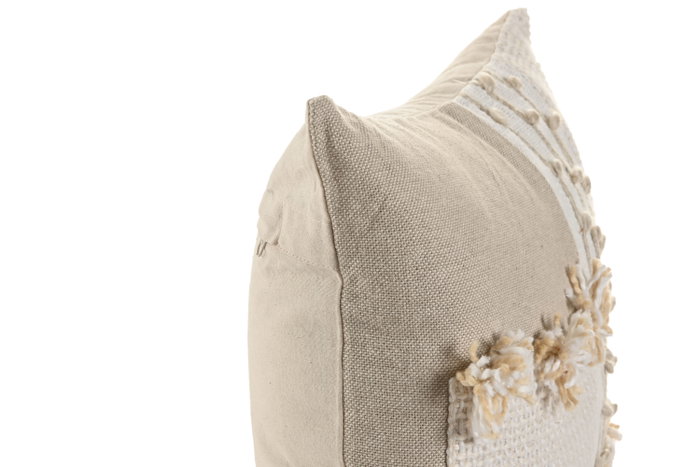 DKD Home Decor Cojín de Algodón Hecho a Mano Beige 45x45 cm DKD Home Decor Cojín de Algodón Hecho a Mano Beige 45x45 cm