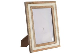 DKD Home Decor Marco de Foto 15x20 Mango Hueso Natural y Blanco