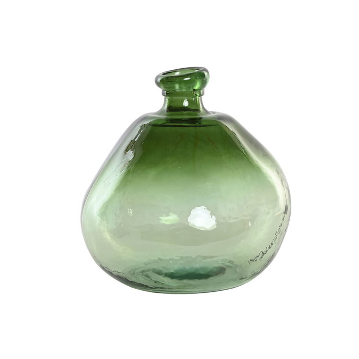 DKD Home Decor Jarrón de Cristal Reciclado Verde Oscuro 11L