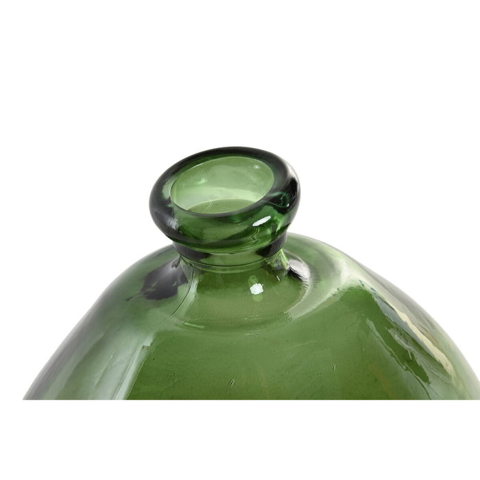 DKD Home Decor Jarrón de Cristal Reciclado Verde Oscuro 11L