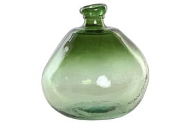 DKD Home Decor Jarrón Urban C463 Verde Oscuro Cristal Reciclado 31 x 32 x 31 cm