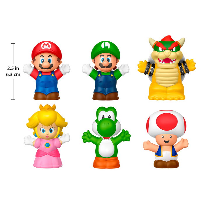 Fisher-Price Little People Pack 6 Figuras My Mario - Mario, Luigi, Peach, Toad, Yoshi y Bowser, +12 meses Fisher-Price Little People Pack 6 Figuras My Mario - Mario, Luigi, Peach, Toad, Yoshi y Bowser, +12 meses