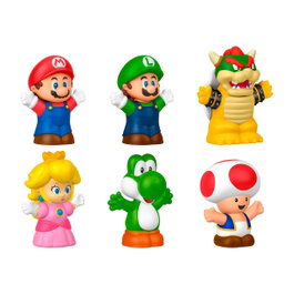 Fisher-Price Little People Pack 6 Figuras My Mario - Mario, Luigi, Peach, Toad, Yoshi y Bowser, +12 meses