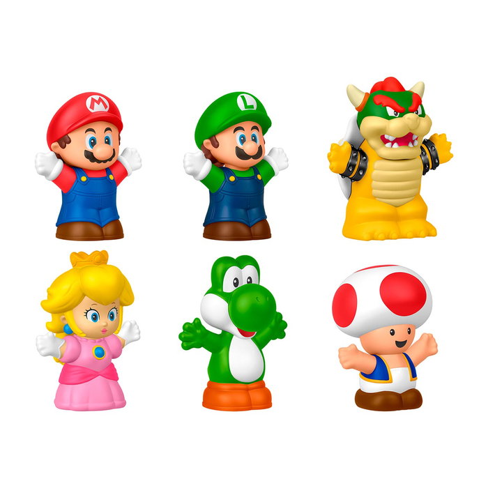 Fisher-Price Little People Pack 6 Figuras My Mario - Mario, Luigi, Peach, Toad, Yoshi y Bowser, +12 meses Fisher-Price Little People Pack 6 Figuras My Mario - Mario, Luigi, Peach, Toad, Yoshi y Bowser, +12 meses